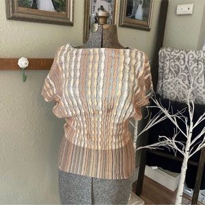 Anthropologie Moth Ribbed Knit Multicolored Sleeveless Blouse